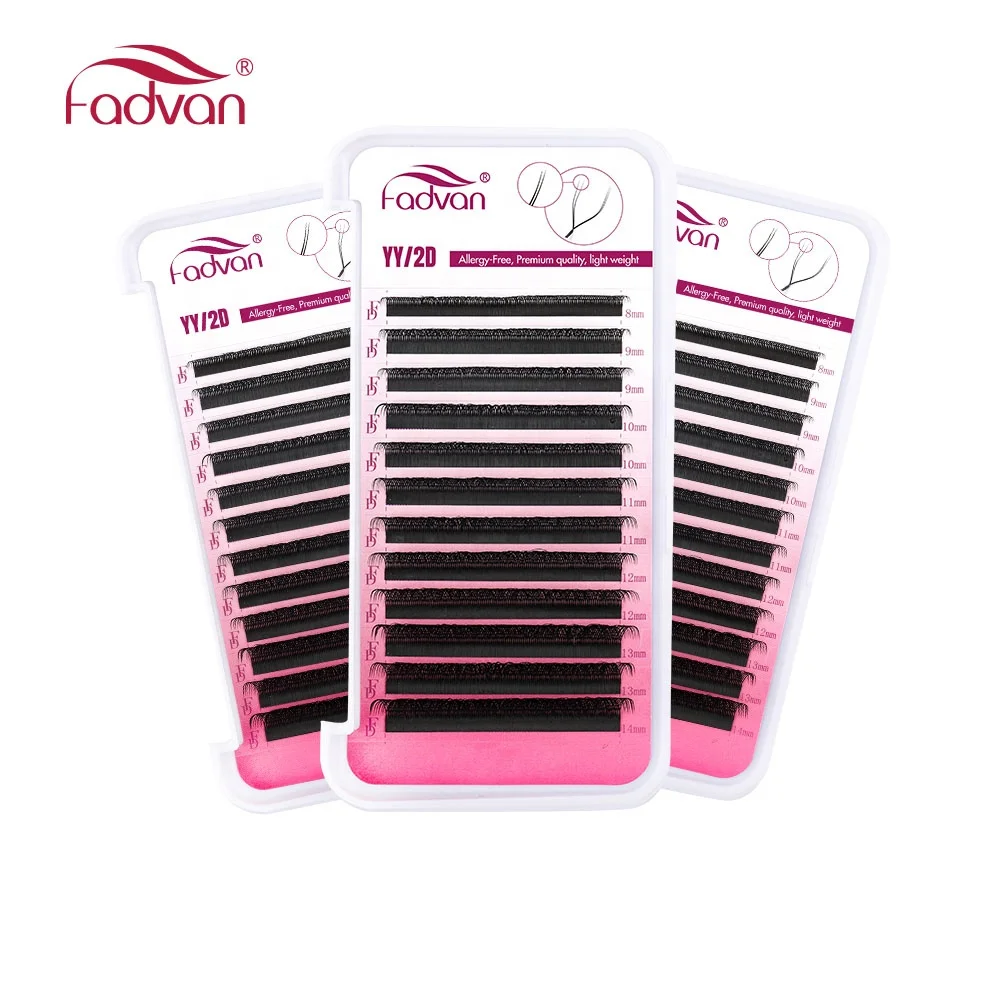 Yy Lashes Fadvan Private Logo Professional Korea Pbt Fiber Yy 03 Eyelash Extensions 2dw Indicidual Eyelashes Yy Cilios Lash Tray