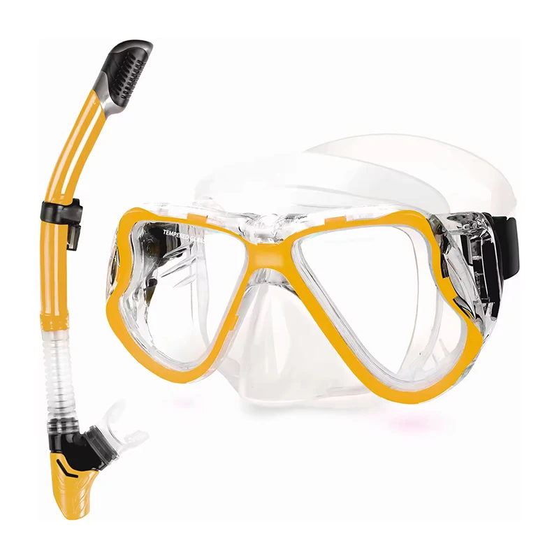 OEM ODM Logo hot selling silicone diving googles set with snorkel breathing tube
