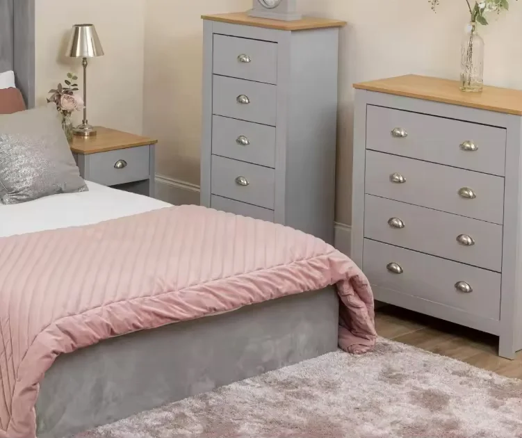 new customized country style bedroom furniture sets bedside table dressing table chest drawer wardrobe