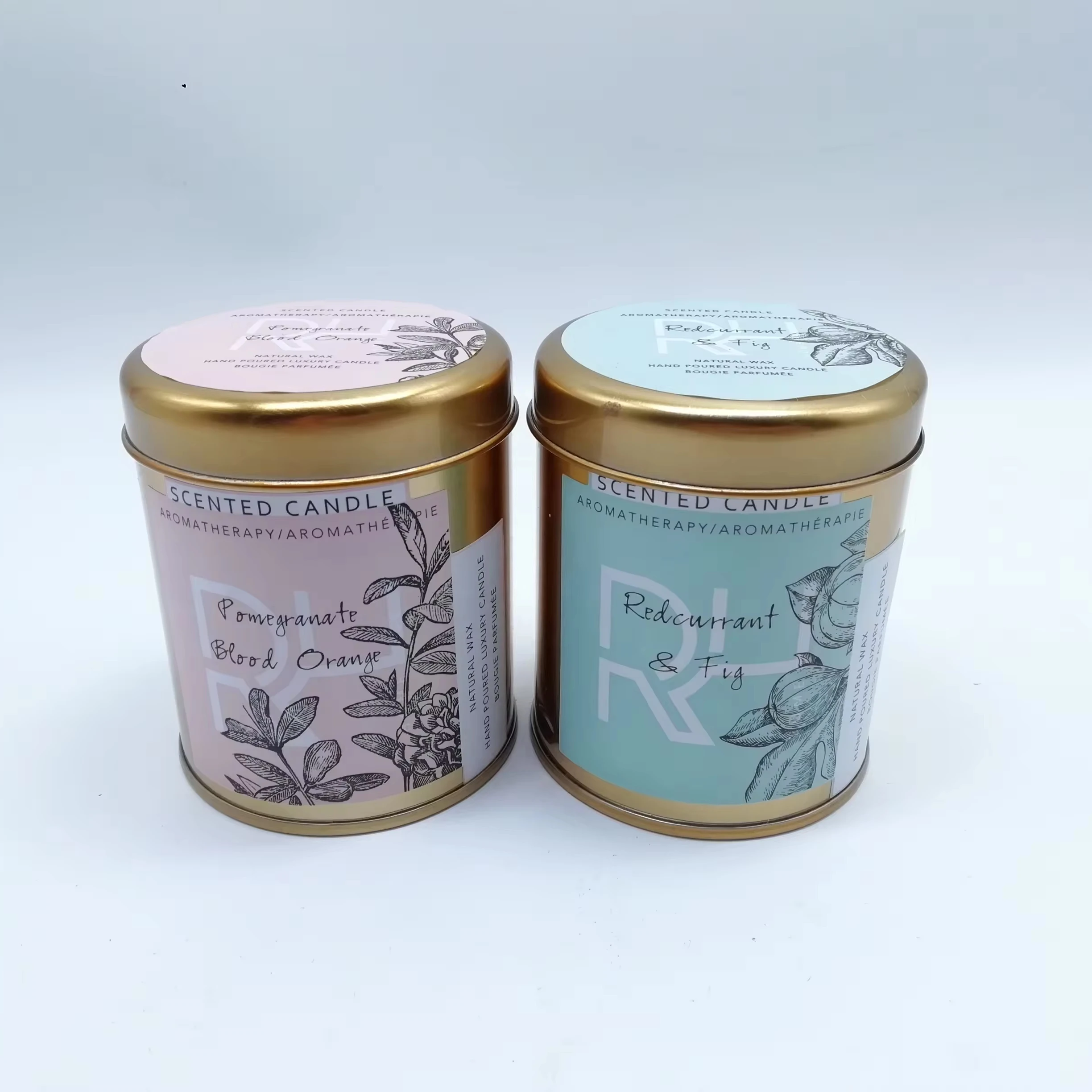 Оптовая продажа, роскошная Свеча для ароматерапии из соевого воска, ароматизированный логотип, металлическая Жестяная Банка, Выпускной День Святого Валентина, подарки на день отца