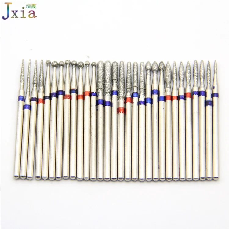 Jiexia пластиковый чехол Упаковка маникюрные кутикулы чистые инструменты 30 шт алмазные сверла для ногтей набор