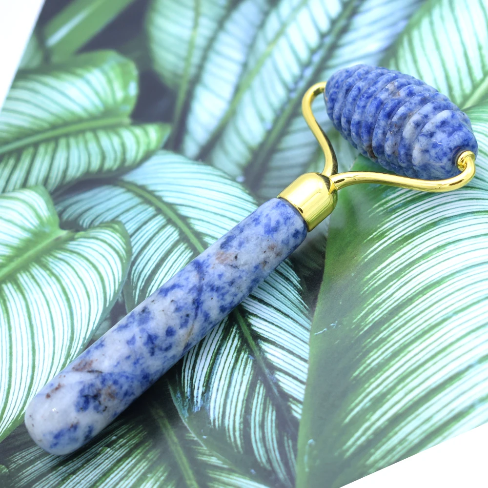 Customized single head dace real venus eye ridged roller and jade roller set with box spikes original massage steps facial tube