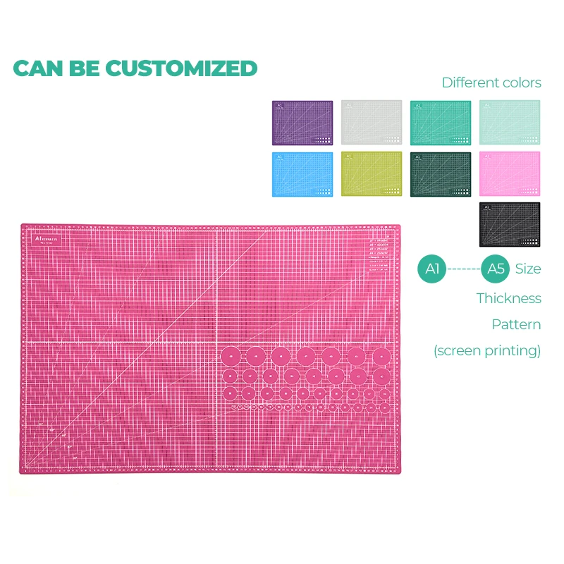 Quality Wholesale Novelty Pattern cutting mat Eco friendly 2mm thickness a0 pink cutting mat