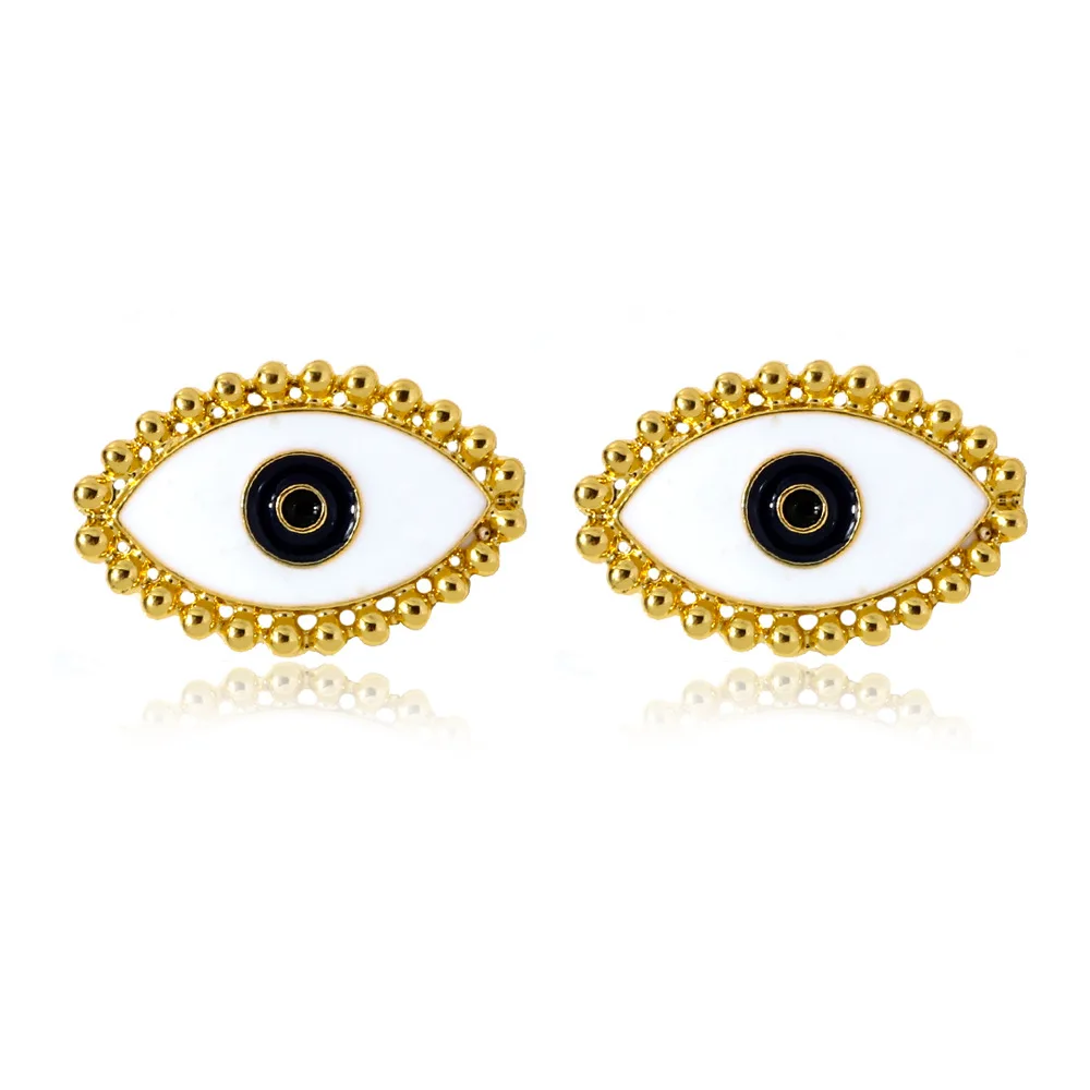 
2019 Hot Selling Metal Earring With Epoxy Gold Stud Earrings For Women Eye Earrings 
