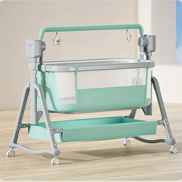 Premium Electric Baby Bassinet with Doll Music Best Baby Bed for Infant Bedside crib Travel Cot with 3 Gears Height Adjustable