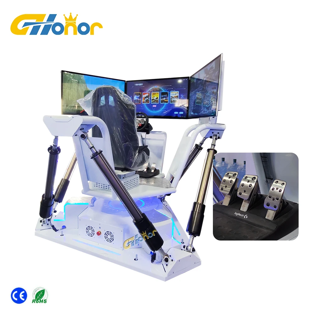New Type 3 Screens 6 DOF Motion Platform Virtual Reality Simulator Racing Car Game Machine For Sale