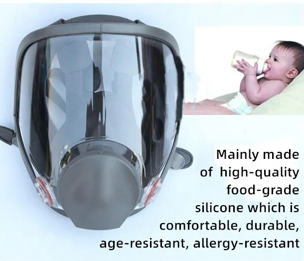  Химическая промышленная противогазовая силиконовая Безопасная рабочая маска на все лицо эквивалент 6800