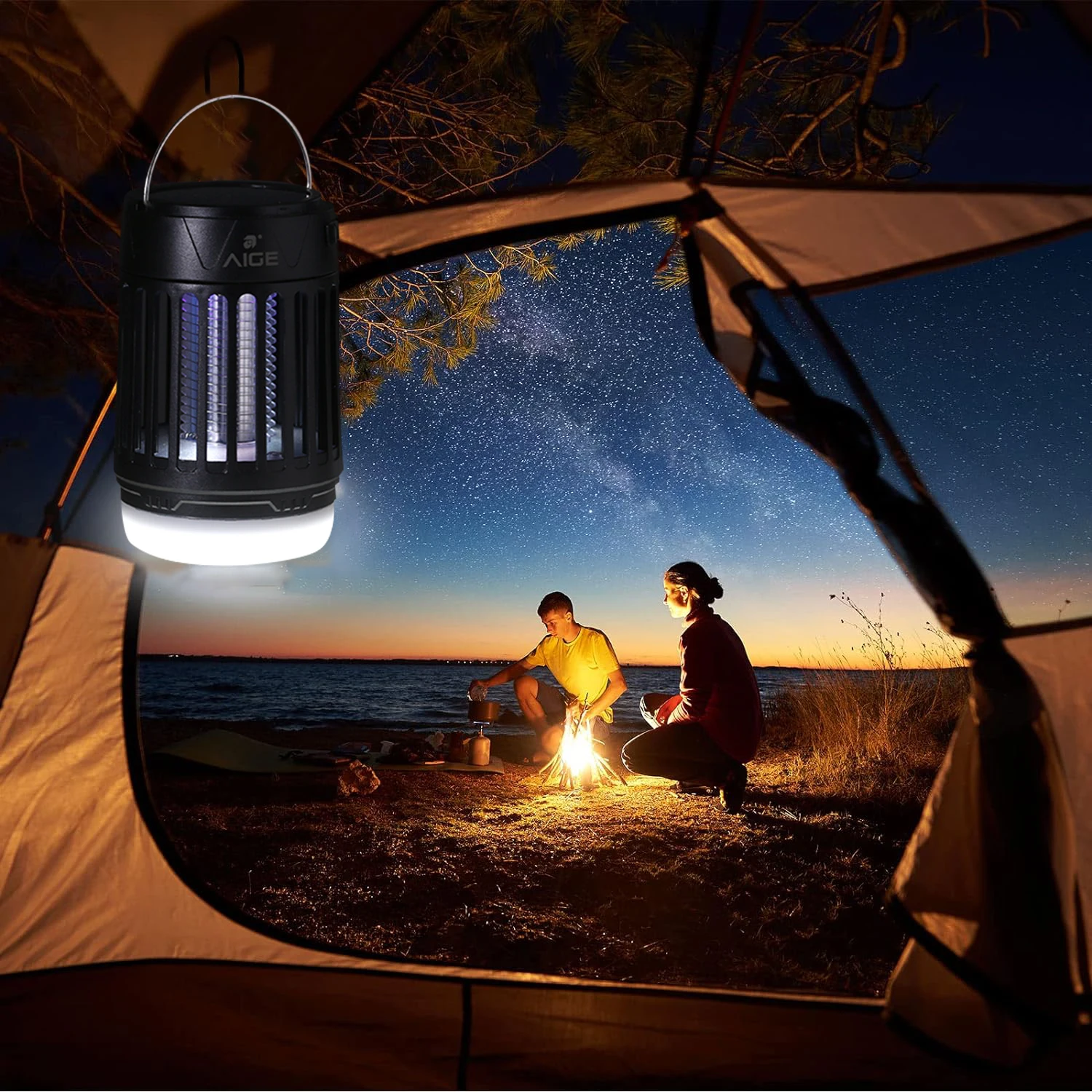Solar Outdoor Emergency Portable Battery Solar Powered Tent Led Rechargeable Camping Light Mosquito Killer Lamp