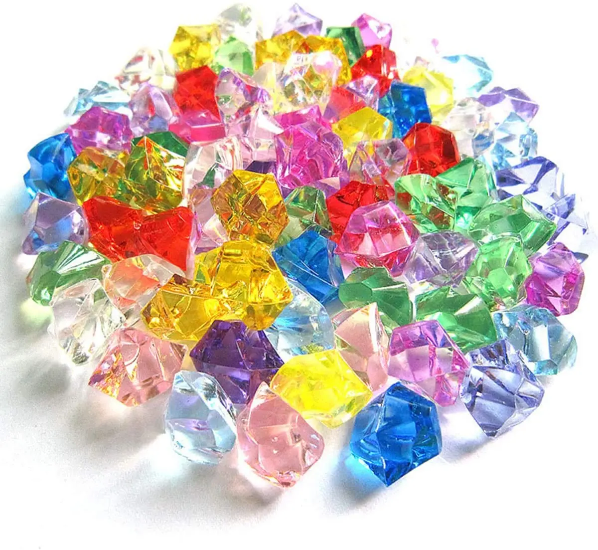 
Multi Colored Plastic Acrylic Clear Ice Rock Diamond Crystals Ice Cubes Gems for Decoration Wedding Display Vase Fillers 