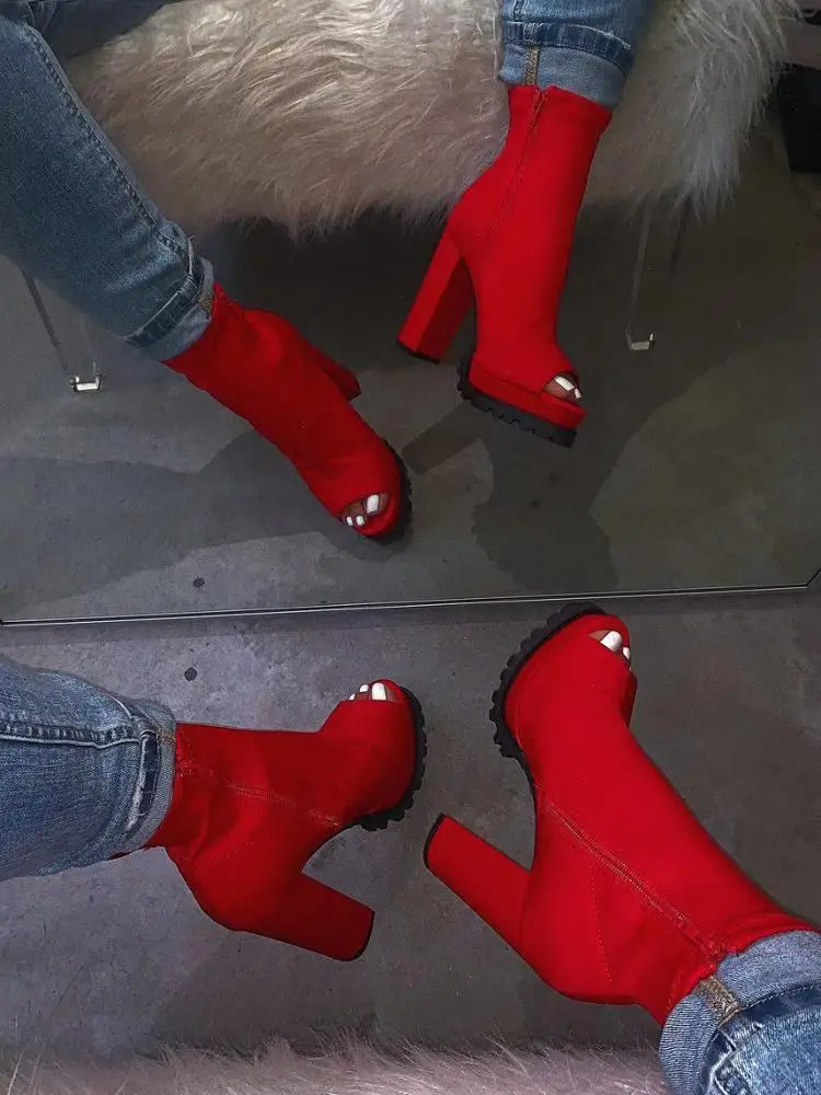  2021 fashion new women multicolor high heels zipper mouth