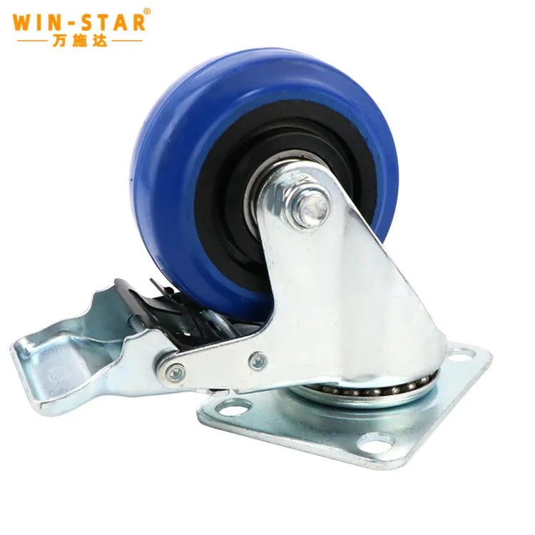 WINSTAR 3 4 5 inch heavy duty caster wheels with brake high quality industrial castors