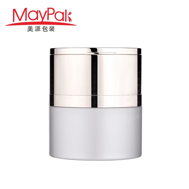 new desihgn custom  40g Reusable rose gold lid plastic  PETG cream jar  cosmetic Container with  powder puff