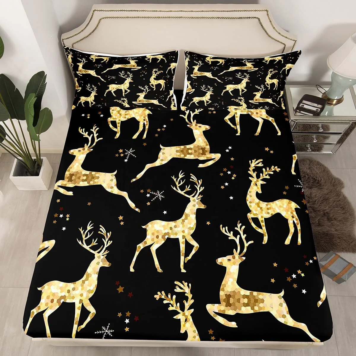 Wholesale Deer Bedding Cover Set 3D Animals Printed Bed Set for Kids Boys Girls Christmas Gift