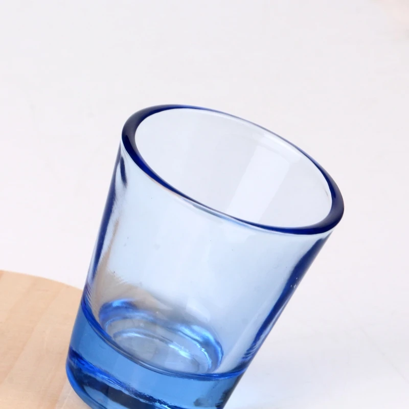 Amazon hot selling high quality stocked 2oz tequila shot glass with color at bottom