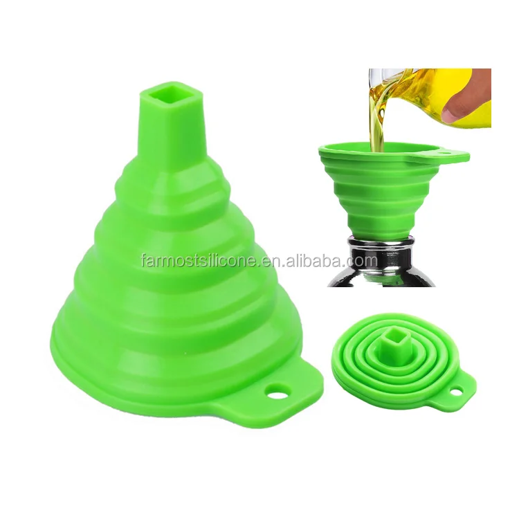 
Silicone Collapsible Funnel Space Saving Folding Funnel Eco-friendly BPA Free Foldable Rubber Funnel 
