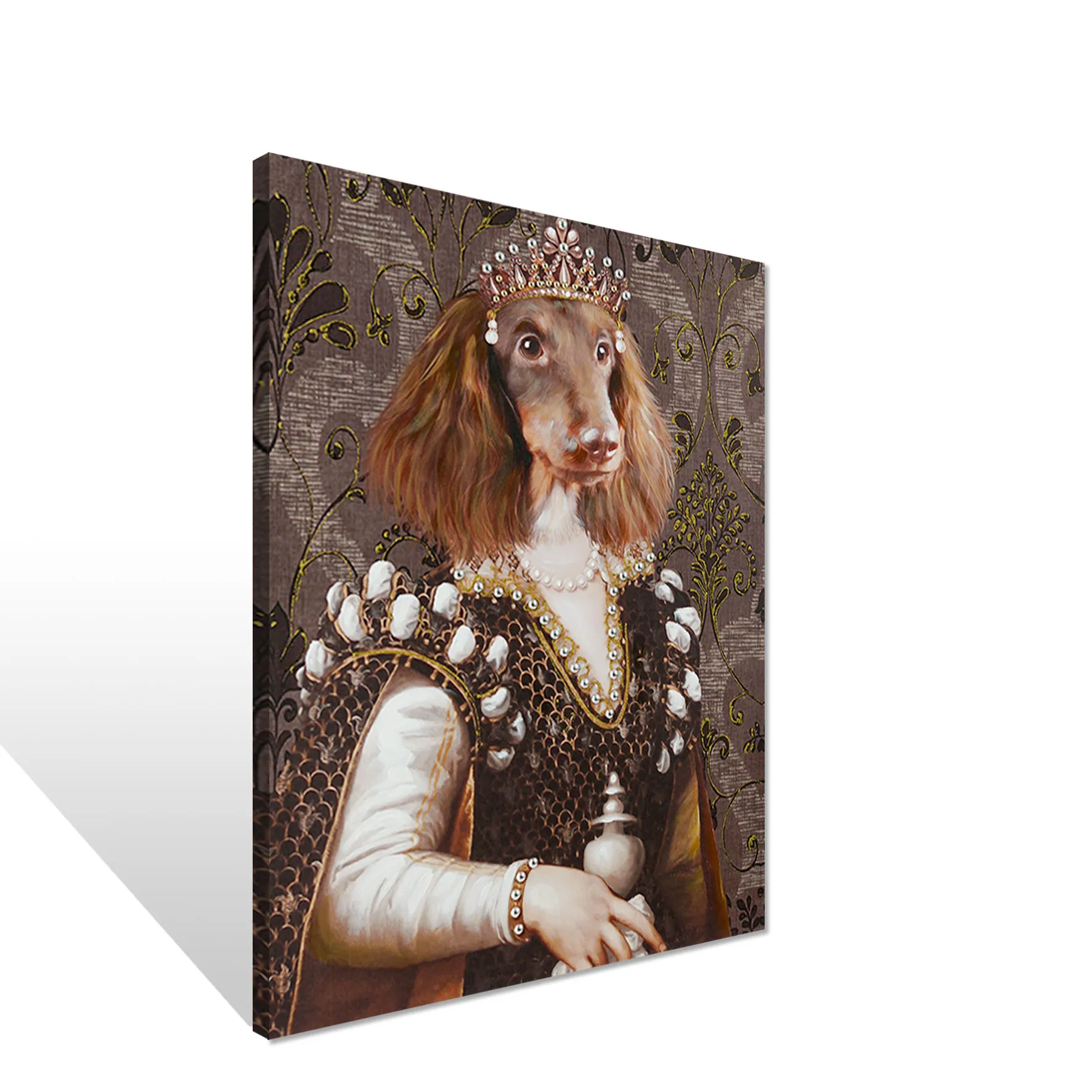 Newest Modern Design Home Decor Noble Dog Wearing Crown Wall Decoration