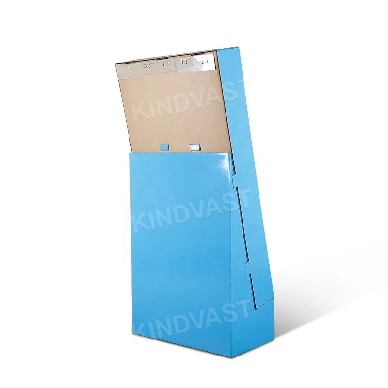 Kids Toy Hook Floor Cardboard Display Rack Green Single-sided Hook Toy Display Stand For Supermarket Promotional