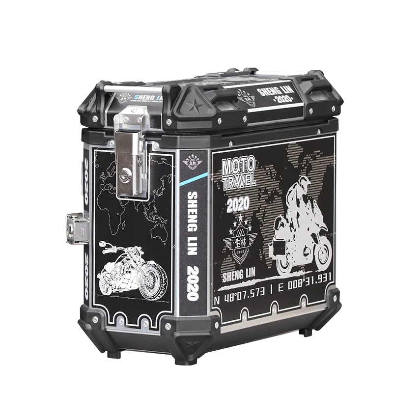 Unique Aluminum Motorcycle Box Top Case Side Bag With Rack