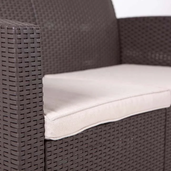 Joyeleisure 4pcs Garden Rattan Sofa Set Plastic Injection Outdoor Furniture With Cushion