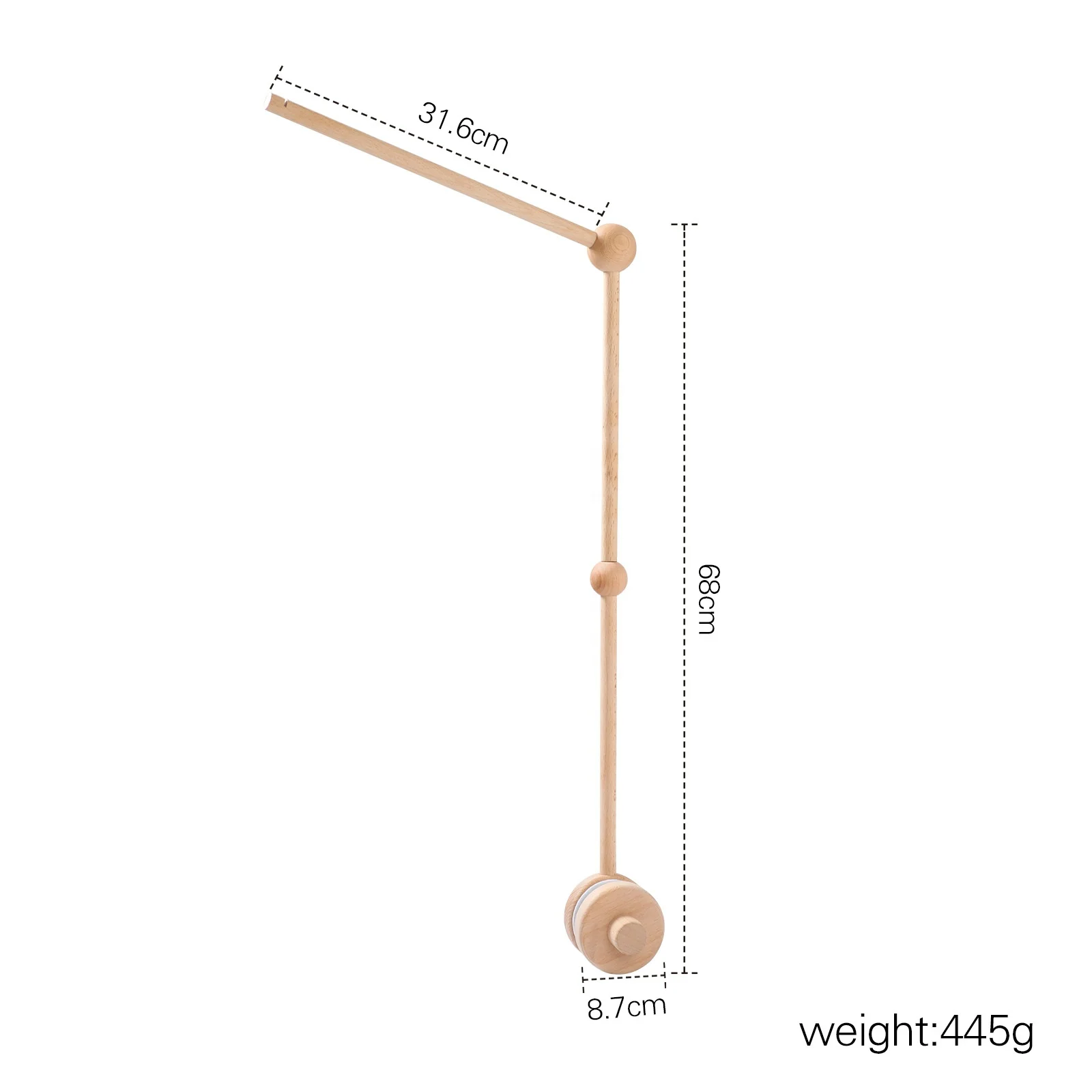 Wooden Bed Bell Bracket Flexible adjustable Baby Bed Bell Holder Extension Tool Baby Bed Bell Baby Mobile Frame