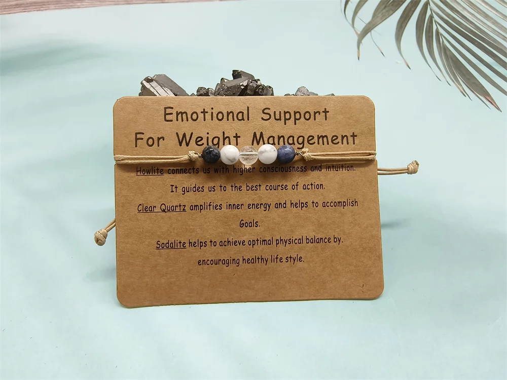 Emotional support bracelet gemstone crystal self help crystal adjustable bracelet