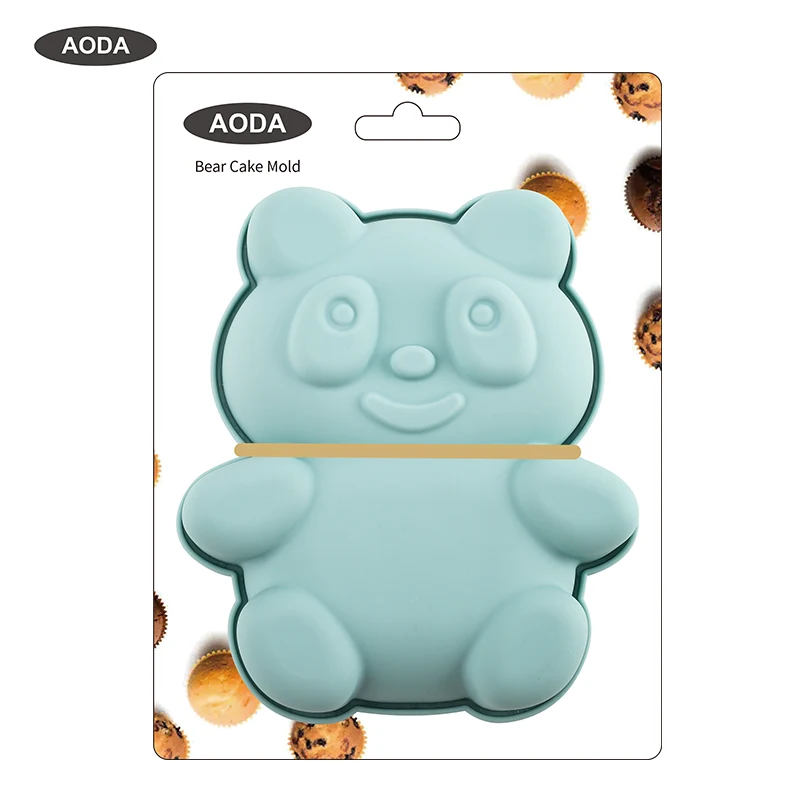 Custom Logo Kitchen Cake Diy Baking Mold Tools Chocolate Creative Cake Silicone Mini Bear Cake Mold
