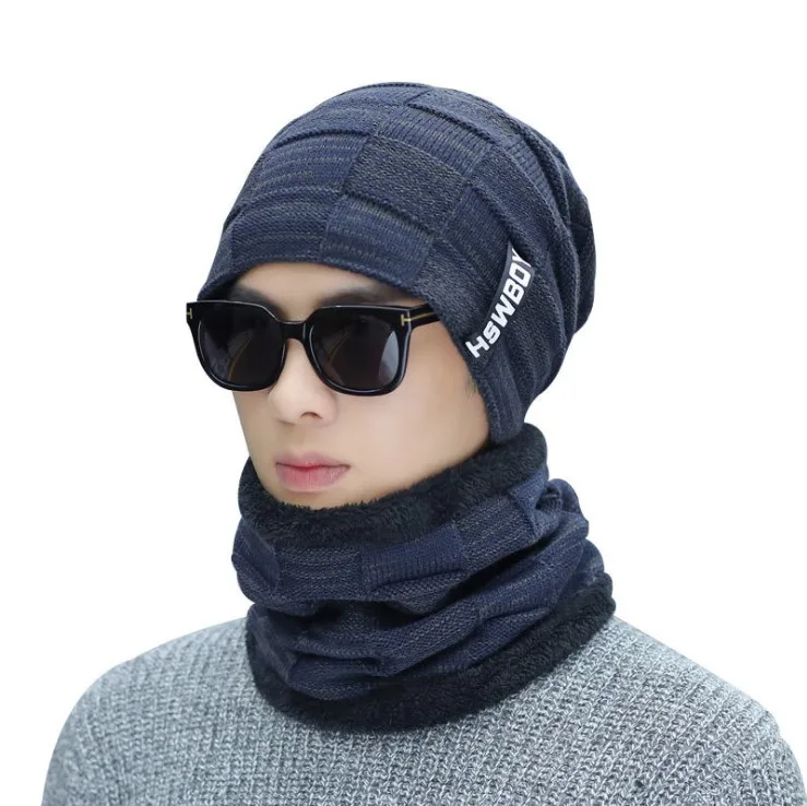 Вязаная Шерстяная зимняя шапка облегающие шапки Балаклава для