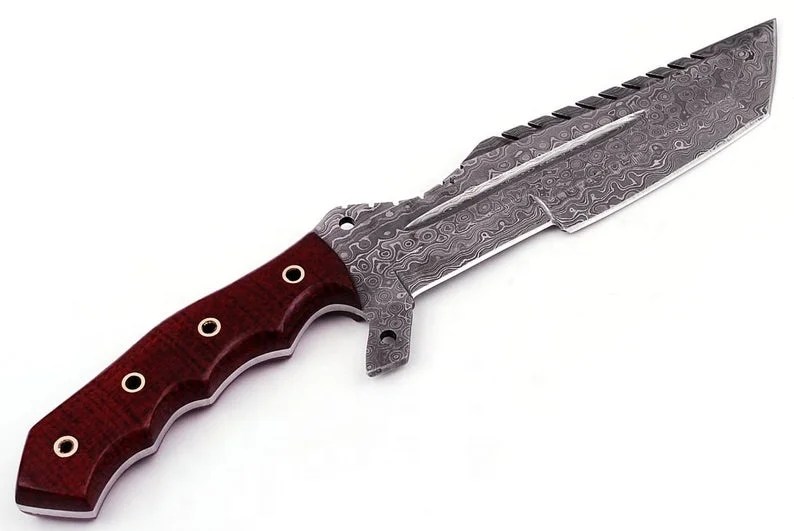 Handmade tracking knife with wooden handle comes with leather sheath stunning Tracker