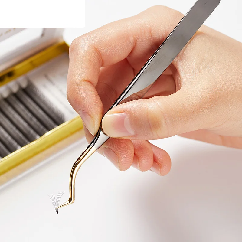 Wholesale Price Customized LOGO Glod Tweezer Top Quality Eyebrow Eyelash Tool Eyelash Extension Glod Tweezers