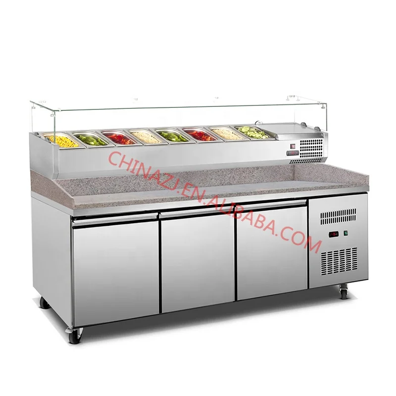 Коммерческий холодильник, кухонное оборудование, подставка для морозильной камеры, столешница для пиццы, салата, холодильник, стол для приготовления холодильника