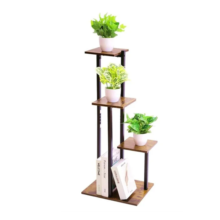 Corner Plant Stand Indoor Tall Plant Rack Metal Flower Shelf Multi Tiered Wood and Metal Plant Stand