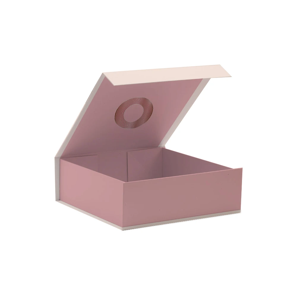 Low MOQ luxury magnetic box lid closure pink gift box cardboard gift box with magnetic closure lid and ribbon