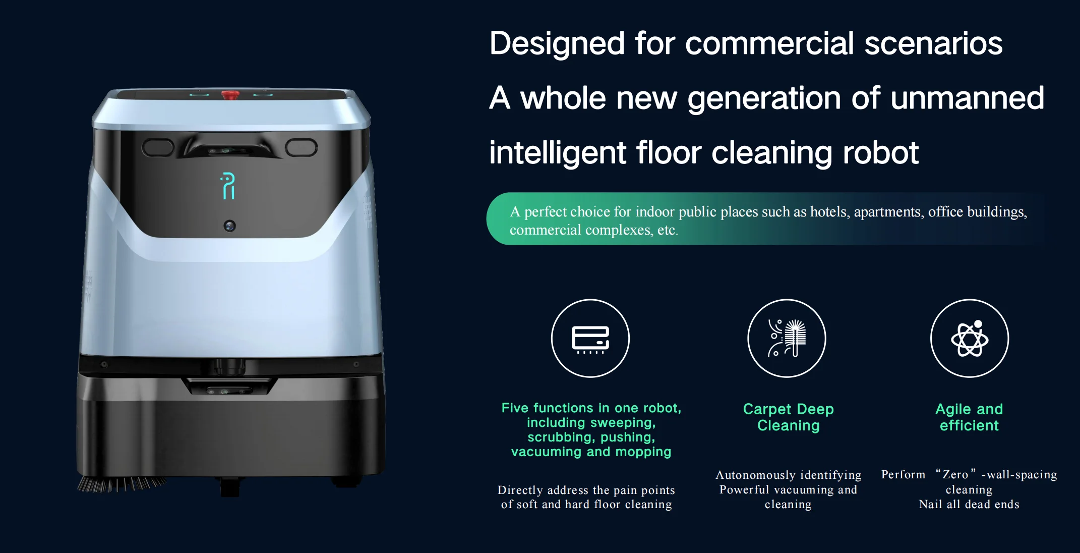 Sonix 2024 New Arrival  Autonomous Navigation Service Robot Mopping Robot Floor Cleaning Intelligent Commercial Cleaning Robot