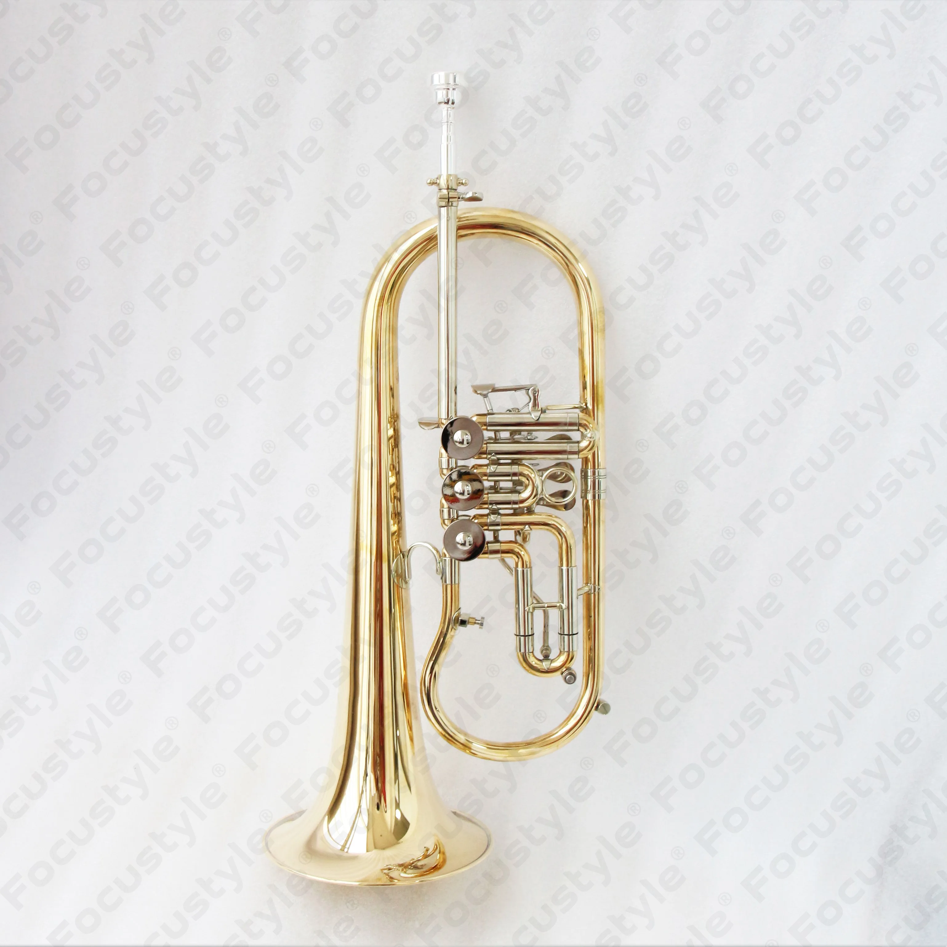 Chinese Musical Instrument Factory Produces Professional Flughorn Model FFG-500 BB Tone Rotary Valve Flugelhorn For Sale