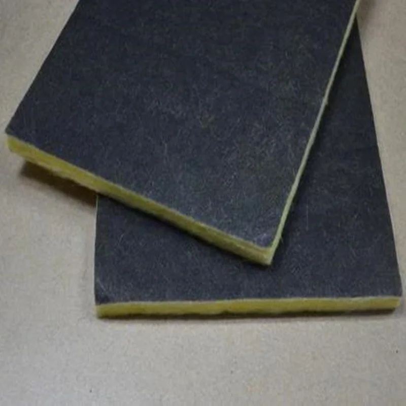 Black Thin Fiber Cloth Faced Fiberglass Insulation/ Glass Wool Mat with Kraft Paper