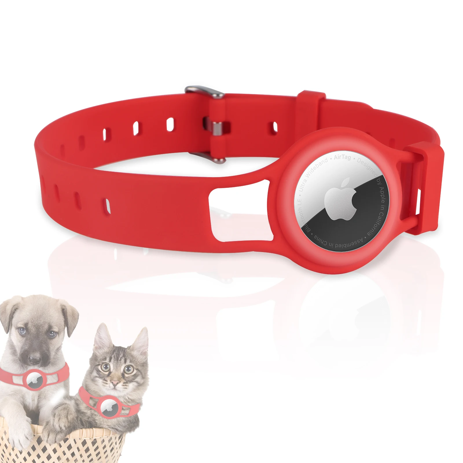 Wholesale Custom Logo Protective Cover  Keychain Designer Cute Cat Collar Airtag Case Pet