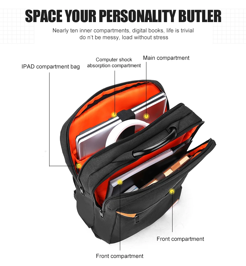 
Golden Wolf Mochilas 2020 Trending OEM ODM Factory Wholesale Waterproof Oxford Cheap Laptop Smart Bag Backpack For Men 