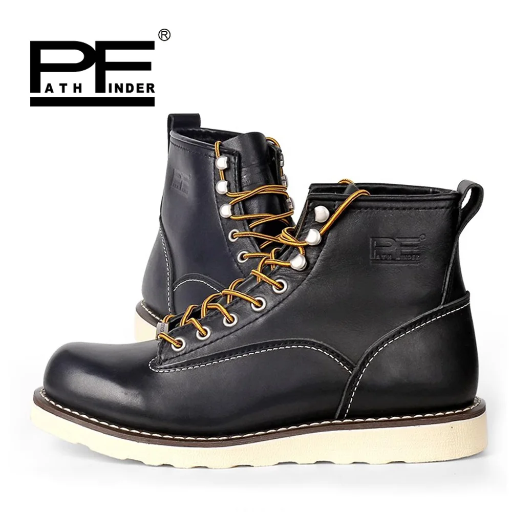 Men boots shoes leather male lace-up martin boot
