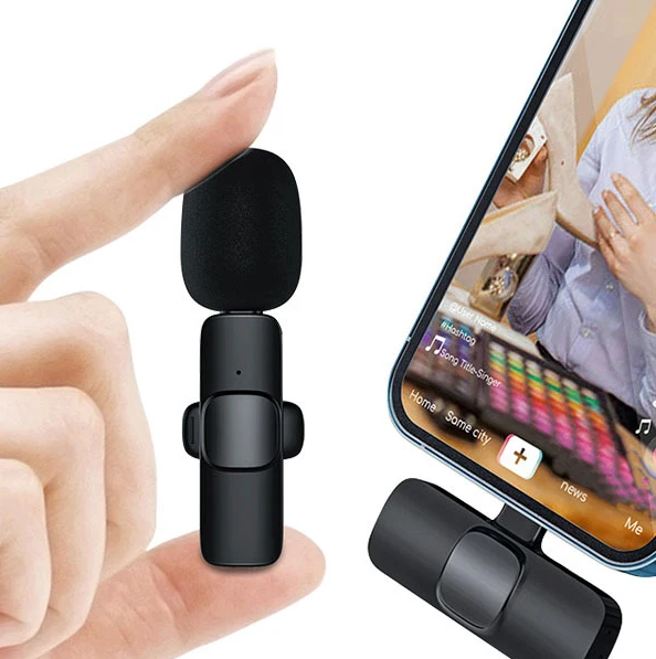 New wireless microphone one drag two lapel type mobile phone live noise reduction radio microphone