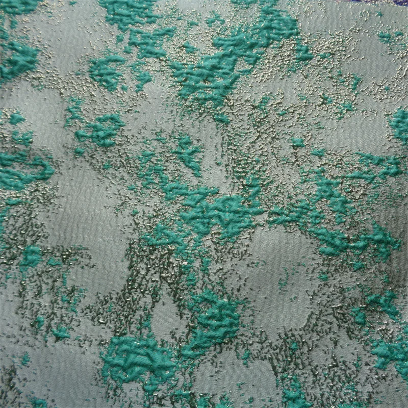 WholesaFancy Sequence Polyester Lace with metallic Jacquard Fabric African Brocade Jacquard Fabric for Dresses