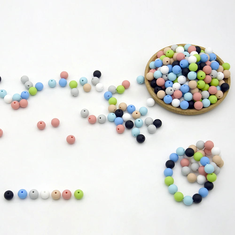 Bulk Round 11.5mm Rubber Beads Silicone Loose Beads For DIY Necklace Bracelet Jewelry Crafts Eco Friendly Silicone Beads