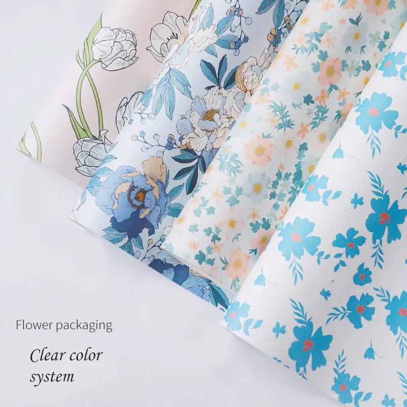 Новинка лидер продаж Красивая пластиковая Яркая Цветная Высококачественная оригинальная упаковочная бумага с романтичным цветочным