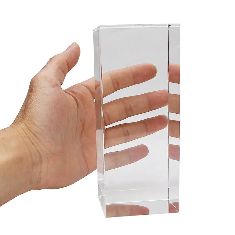 Optical Glass Artificial  clear Crystal Glass Cuboid Prism cube acrylic paperweight