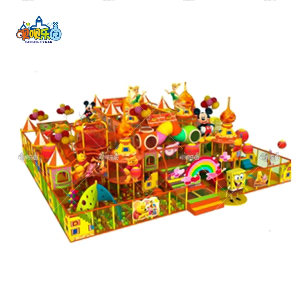 Amazing Kids Play Area Indoor Playground Equipment Soft Play House SpongeBob Theme Park