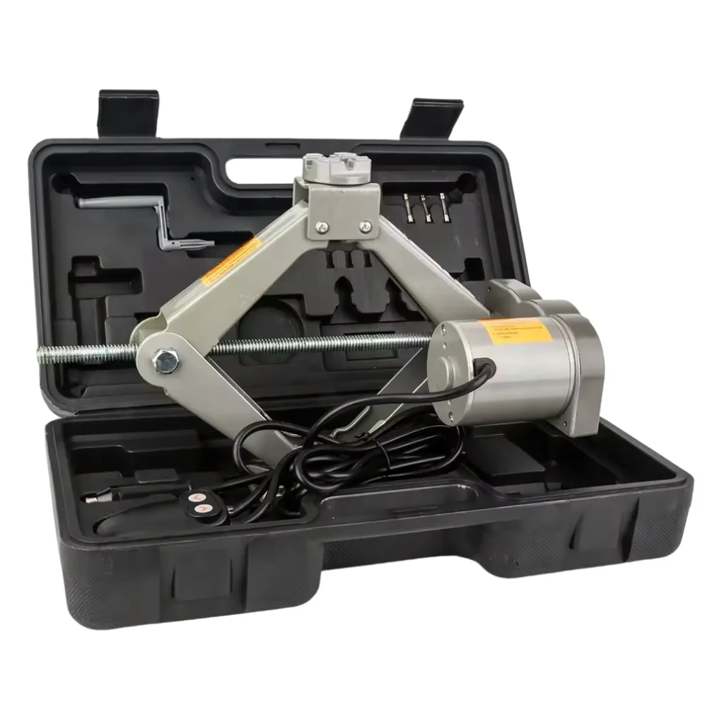 Portable Electric Vehicle Jack Tool Kit Hinged Steel Car Toolbox with 5T Capacity Bottle & Scissor Jacks