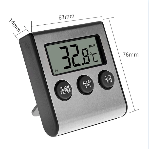 Digital Freezer Alarm with Probe Magnet Cold Room Temperature Gauge Monitor Refrigerator Thermometer