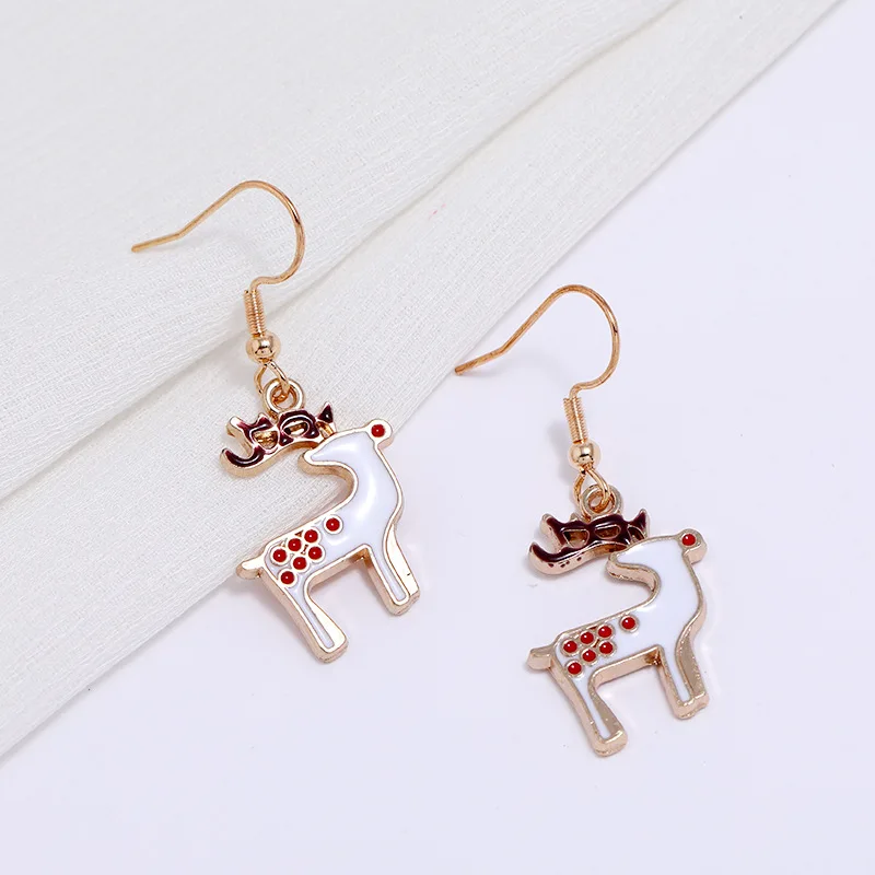 LW80085 Factory Anti-Allergy Christmas Earrings Cute Fun Santa Snowflake Christmas Tree Ear Hook Earing