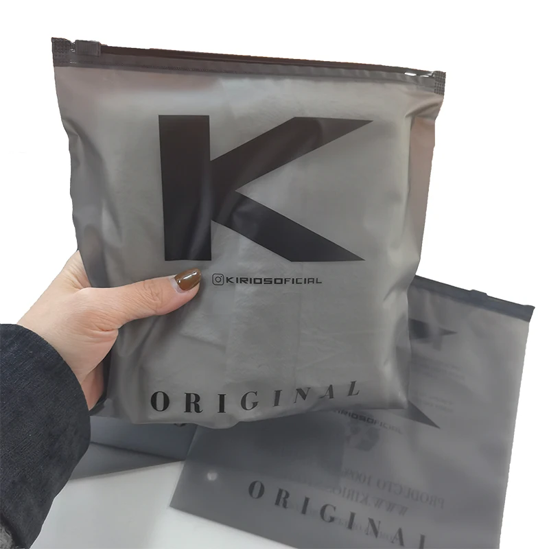 Custom Matte/frosted Biodegradable Plastic Packaging Zipper Bags,T Shirt Swimwear Zip Lock Clothing Bags With Logo