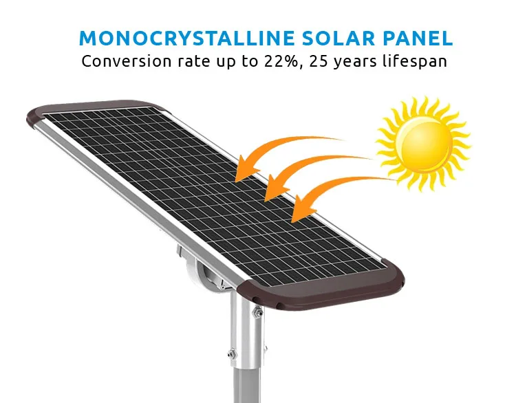 High Quality Solar Powered Street Light Waterproof 40W 190Lm/W PIR Motion Sensor IP65 LED Solar Street Lights With Solar Panel