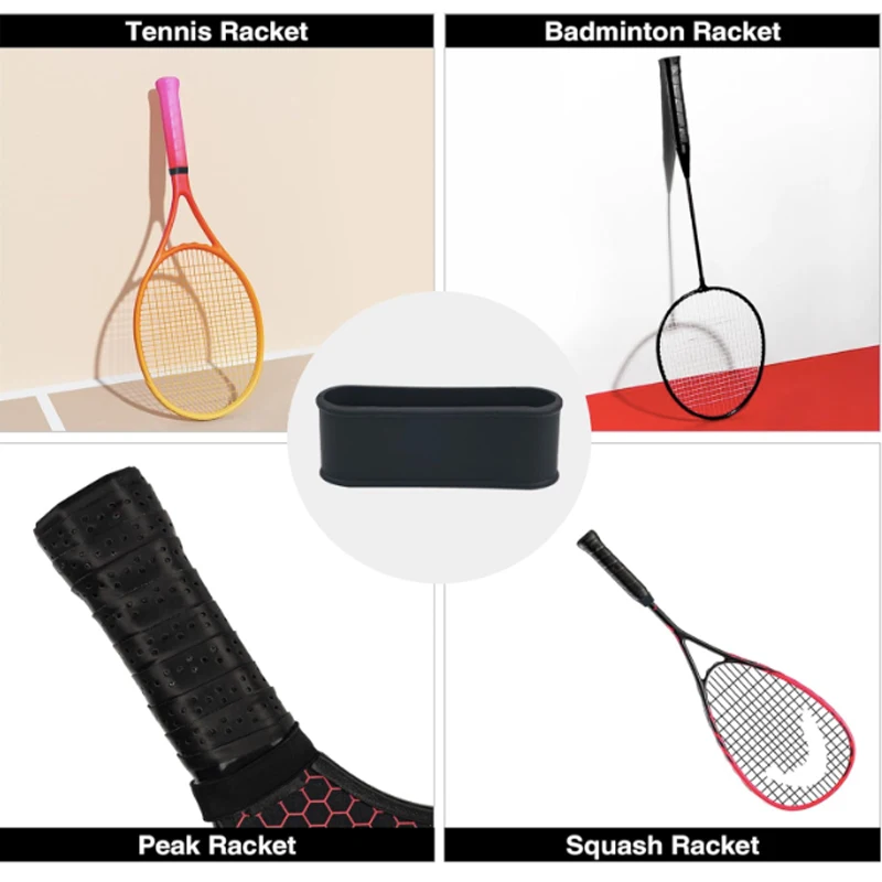 Small Flat Stretchy Silicone Rubber Ring Racquet Pickleball Paddle Grip Band Ring